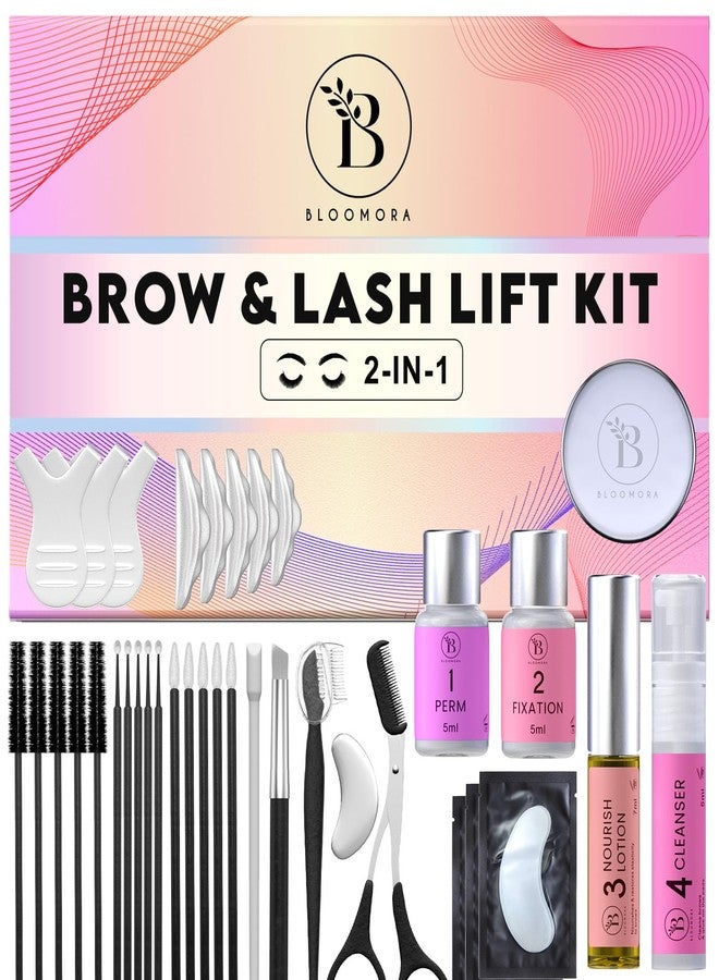 BLOOMORA Lash Lift Kit & Eyebrow Lamination Kit, 2-in-1 Solution, At-Home Brow Lamination, Lasts 6-8 Weeks, 15 Applications, Beginner/Professional, Eyelash Lift, DIY Brow & Lash Perm - BLK6 - Image 1